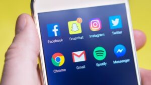 Social media apps op telefoon