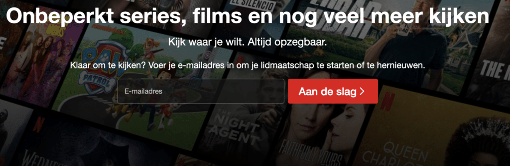 Screenshot, Hoe netflix conversieratio verhoogt met de juiste boodschap