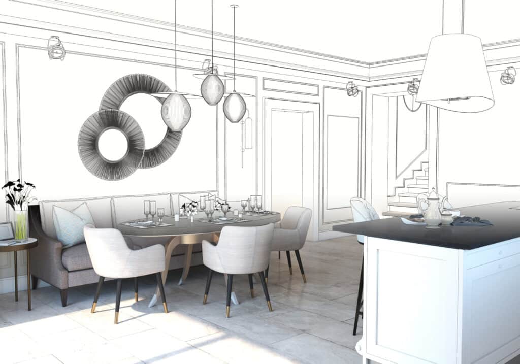 Illustratie foto voor online marketing voor interieurzaken